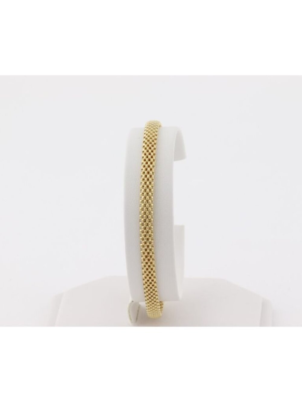 18k Yellow Gold Over Sterling Silver Weaved Braided Bracelet 8" inch - Picture 3 of 6